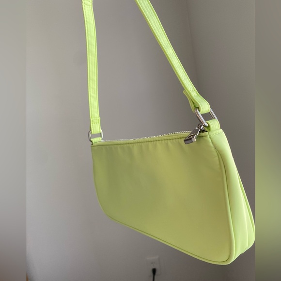 Slim 90s Minimalist Shoulder Bag Handbag Pistachio Lime Light Green - Picture 5 of 12